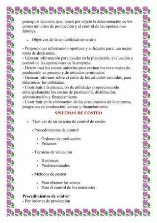 La contabilidad de costos