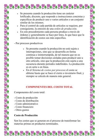 La contabilidad de costos