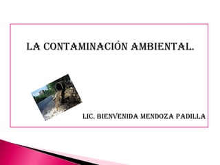 La contaminación ambiental. Lic. Bienvenida Mendoza padilla 
