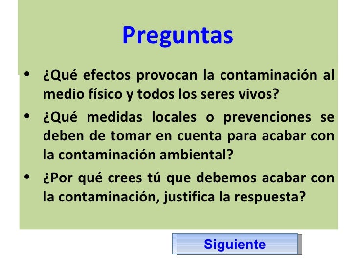 La contaminación ambiental