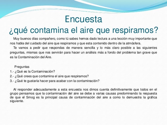 10 Preguntas Sobre La Contaminacion Del Aire