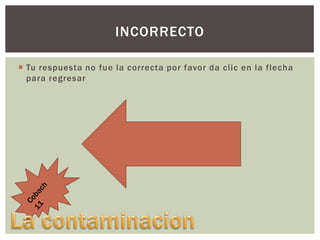 INCORRECTO
 Tu respuesta no fue la correcta por favor da clic en la flecha
para regresar

 