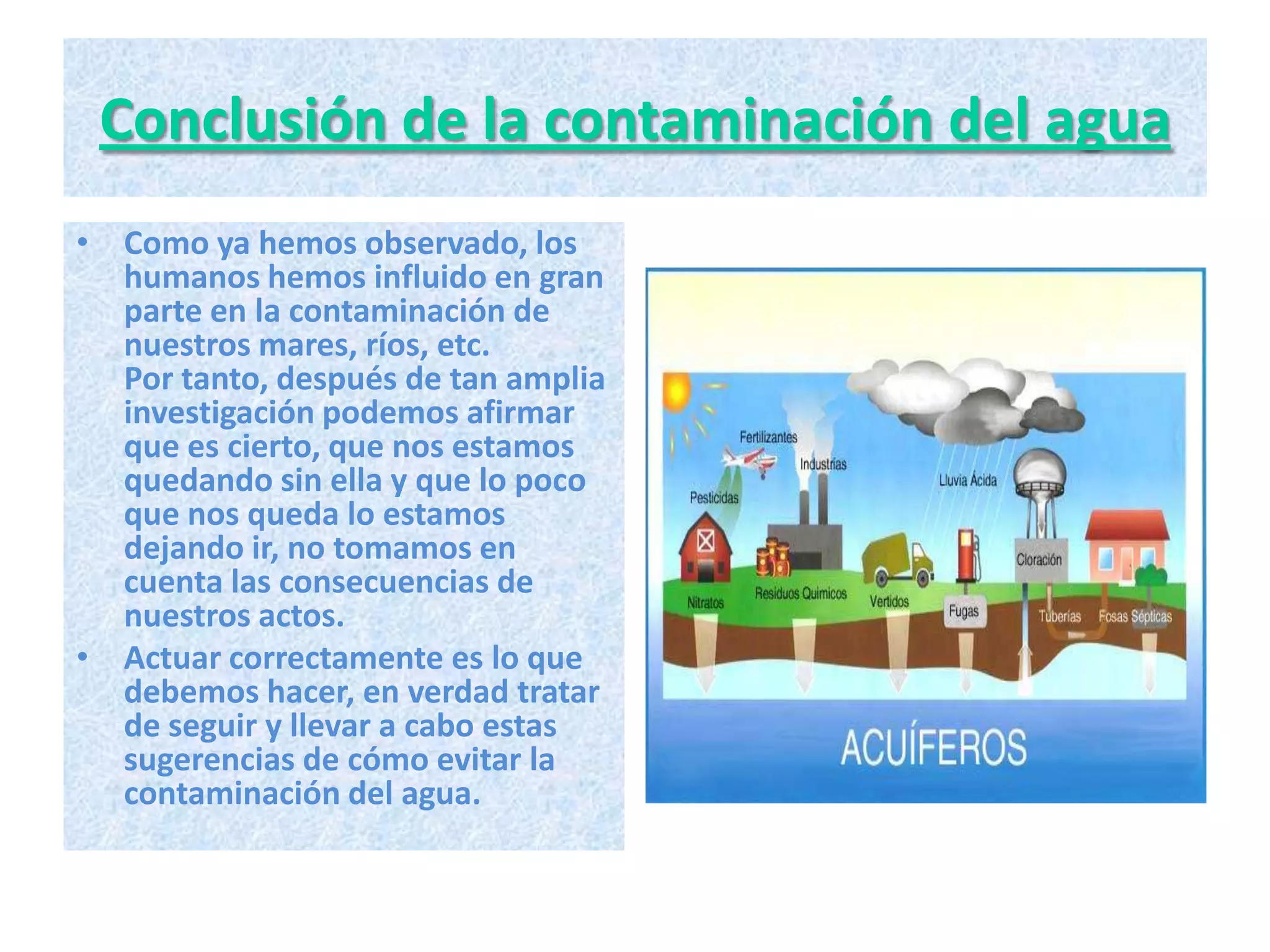 La contaminacion del agua ... ( diana ) ... | PPT