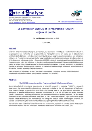 Note d’Analyse
12 juin 2008
URL : http://www.grip.org/bdg/pdf/g0915.pdf
Groupe de recherche et d’information sur la paix e...