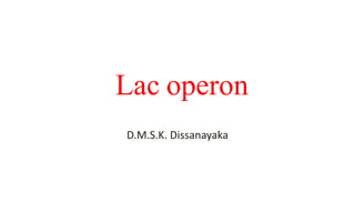 Lac operon
D.M.S.K. Dissanayaka
 