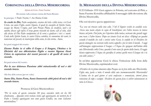 Coroncina Della Divina Misericordia Testo La coroncina della divina misericordia foglietto 2 | PPT