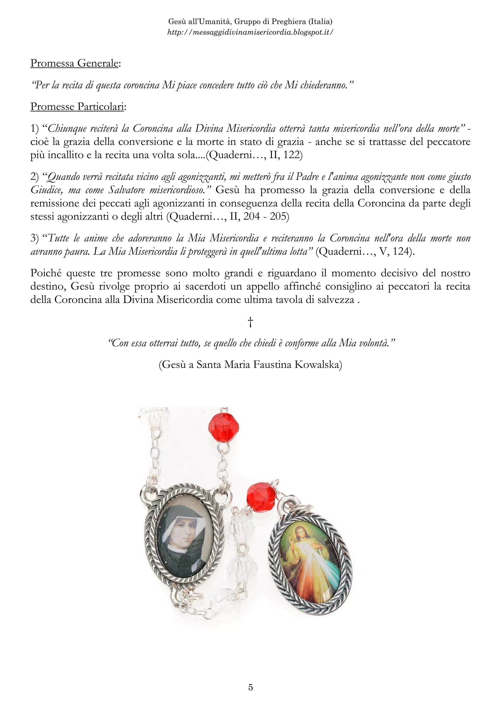 litanie alla coroncina della divina misericordia