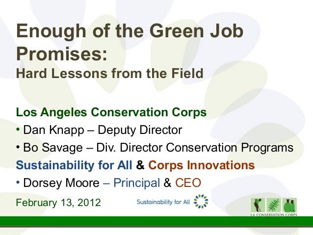 La Conservation Corps Tcn Presentation 2 13 12 For Wb