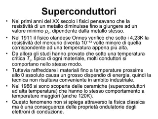 Grafico temperatura/resistività
(Cu)
 