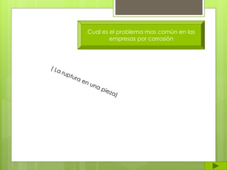 Cual es el problema mas común en las
empresas por corrosión
 