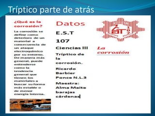 Tríptico parte de atrás
 