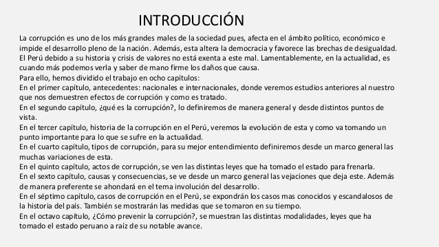 La corrupcion en el peru