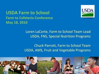[object Object],[object Object],[object Object],[object Object],USDA Farm to School  Farm to Cafeteria Conference May 18, 2010 