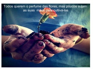25
Todos querem o perfume das flores, mas poucos sujam
as suas mãos para cultivá-las
Augusto Cury
 
