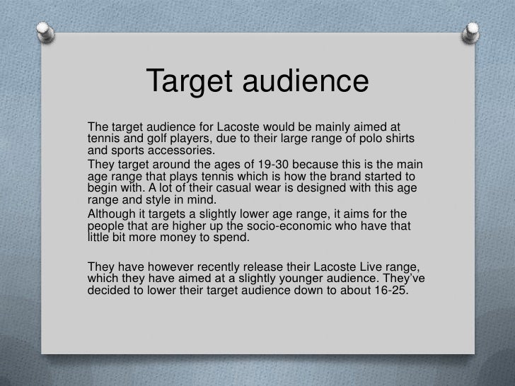 lacoste target market