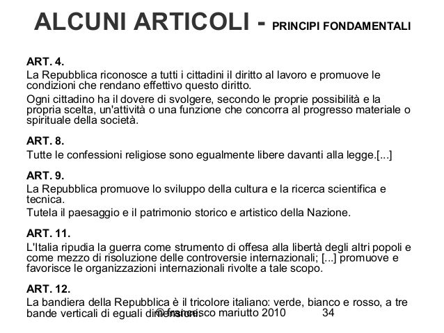 Caratteristiche Costituzione Italiana