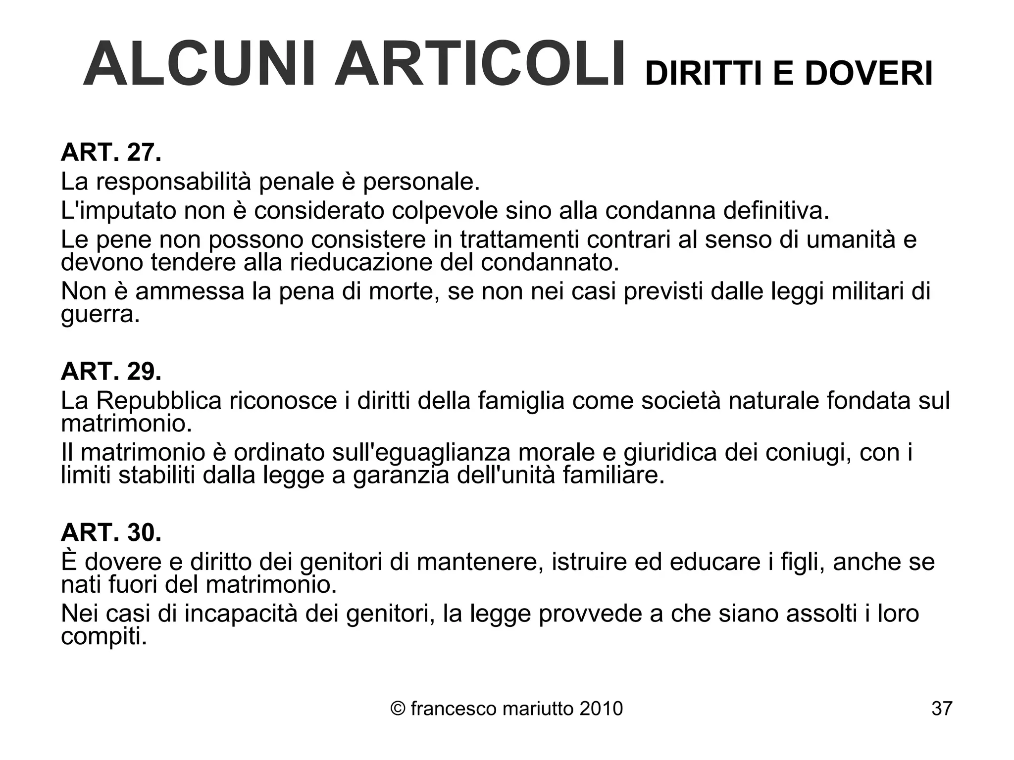 Quanti Articoli Ha La Costituzione Italiana la costituzione italiana | PPT