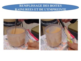 REMPLISSAGE DES BOITES
RAINUREES ET DE L’EMPREINTE
 