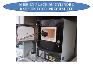 MISE EN PLACE DU CYLINDRE
DANS UN FOUR PRECHAUFFE
 