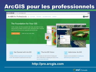 ArcGIS pour les professionnels

http://pro.arcgis.com

 