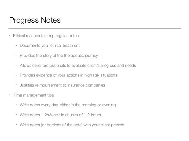 psychotherapy progress notes examples