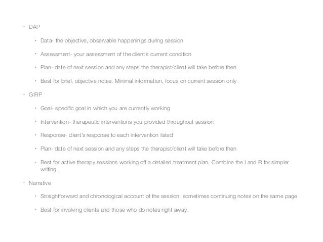 Dap Progress Notes Examples