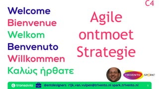 1
Agile
ontmoet
Strategie
@entdesigners rijk.van.vulpen@trivento.nl spark.trivento.nl
C4
 