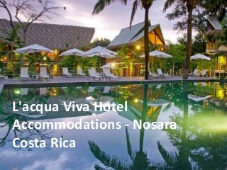 L'acqua Viva Hotel
Accommodations - Nosara
Costa Rica
 