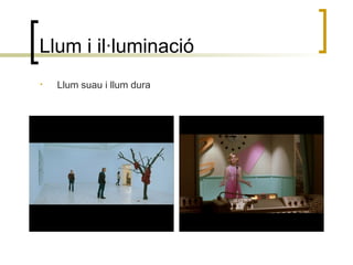 Llum i il·luminació
• Llum suau i llum dura
 