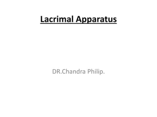 Lacrimal Apparatus
DR.Chandra Philip.
 