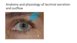 Anatomy and physiology of lacrimal secretion
and outflow
 