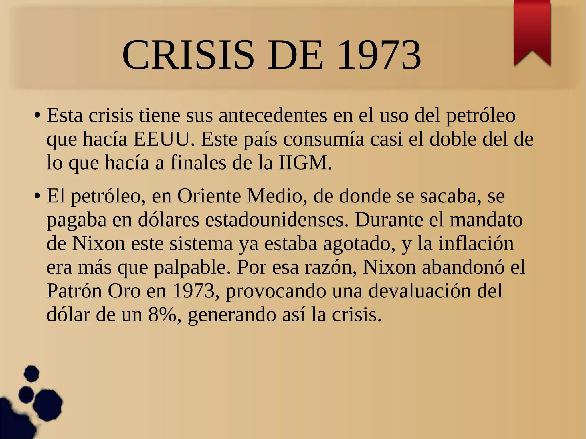 La crisis de 1929 y 1973 | ODP