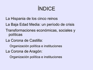 ÍNDICE La Hispania de los cinco reinos 