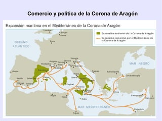 Corona de Aragón: Instituciones Jaime I conquista Mallorca y Valencia, reinos que se une a los heredados por él: Aragón y Cataluña.  