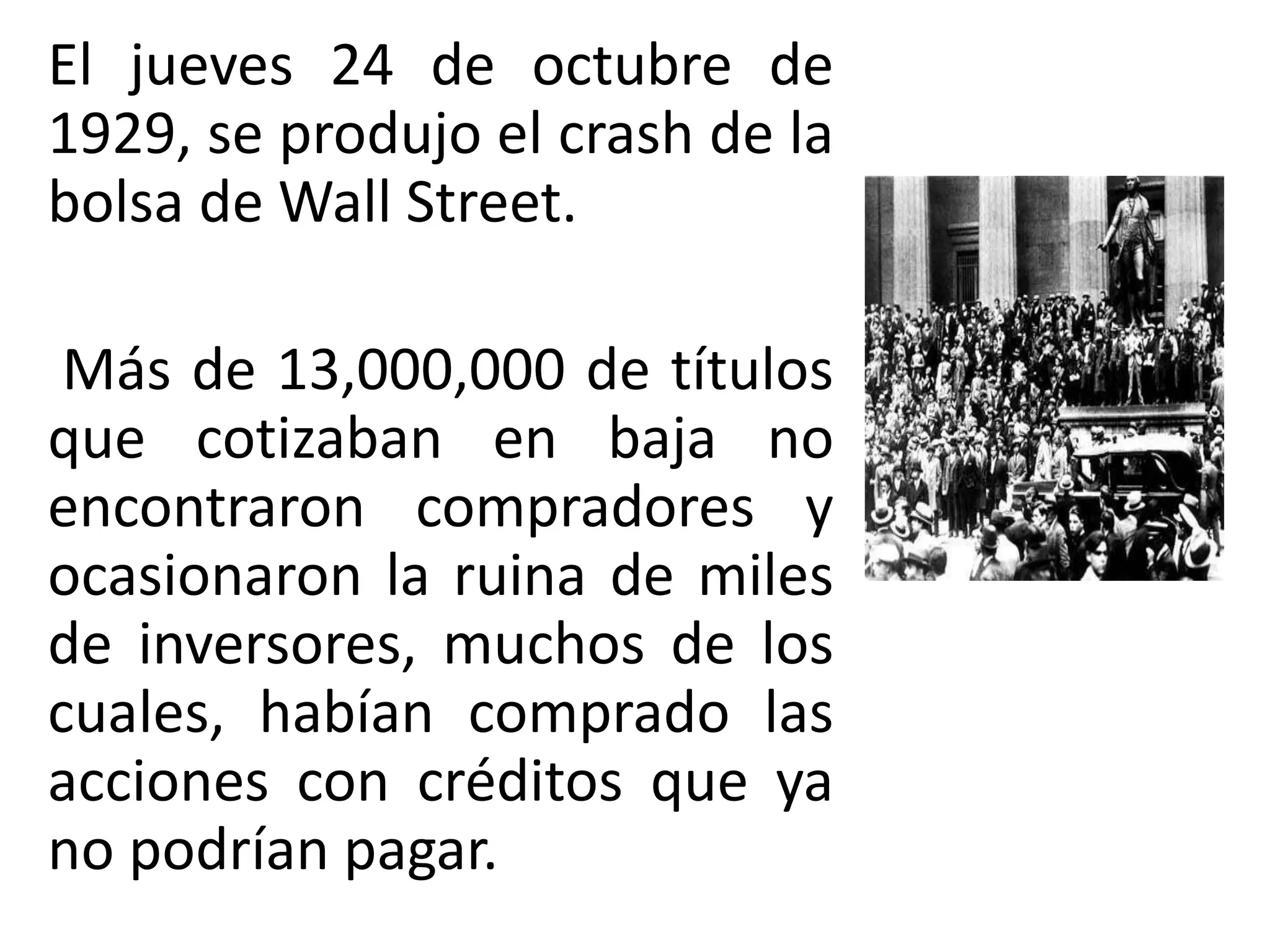 La Crisis Económica de 1929 y su repercusiones | PPTX