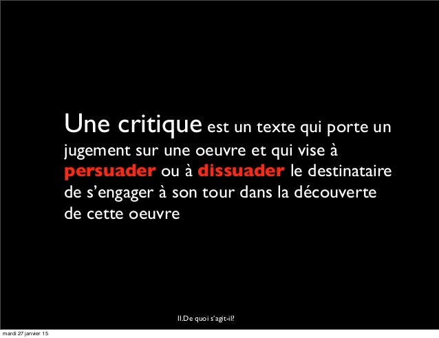 La critique de film