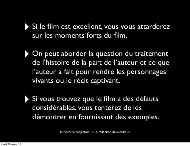 La critique de film