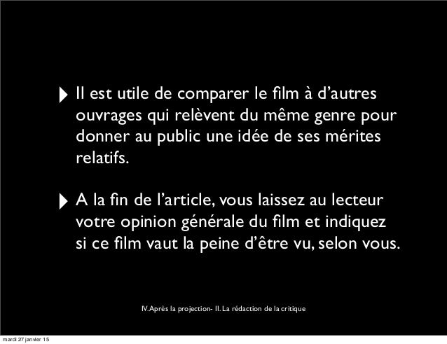 La critique de film