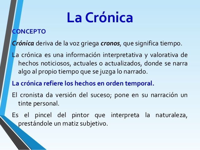 La crónica-definición