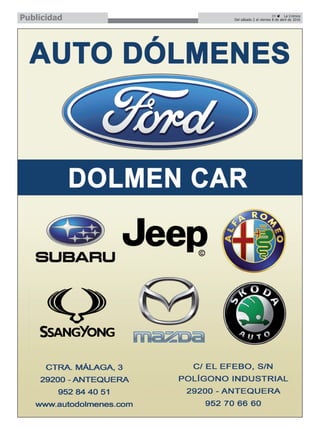 39 ç La Crónica
Del sábado 2 al viernes 8 de abril de 2016Publicidad
 