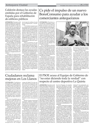 15 ç La Crónica
Del sábado 29 de octubre al viernes 4 de noviembre de 2022
Antequera Ciudad
El PSOE acusa al Equipo de Gob...