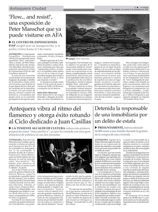 11 ç La Crónica
Del sábado 3 al viernes 9 de diciembre de 2022
Antequera Ciudad
‘Flow... and resist!’,
una exposición de
P...