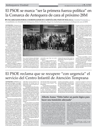 15 ç La Crónica
Del sábado 28 de enero al viernes 3 de febrero de 2023
Antequera Ciudad
ANTEQUERA.Antequera aco-
gió el pa...