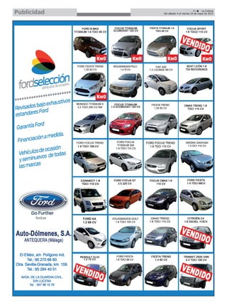 31 La Crónica
Del sábado 4 al viernes 10 de mayo de 2013Publicidad
 