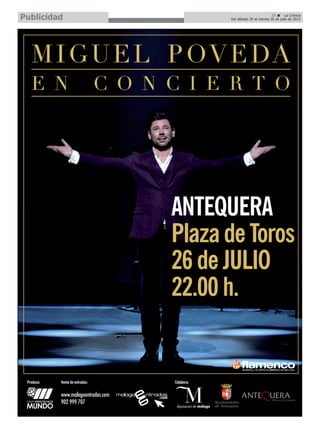 27 La Crónica
Del sábado 20 al viernes 26 de julio de 2013Publicidad
 