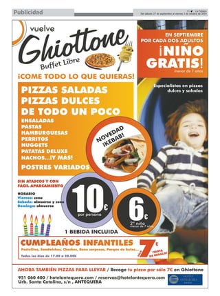 21 La Crónica
Del sábado 27 de septiembre al viernes 3 de octubre de 2014Publicidad
 