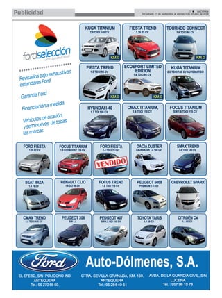 31 La Crónica
Del sábado 27 de septiembre al viernes 3 de octubre de 2014Publicidad
 