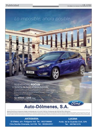 Publicidad 
39 É La Crónica 
Del sábado 13 al viernes 19 de diciembre de 2014  