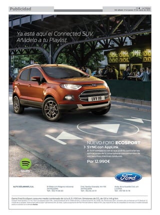 39 La Crónica
Del sábado 14 al jueves 19 de marzo de 2015Publicidad
 