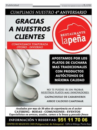 9 ç La Crónica
Del sábado 26 de septiembre al viernes 2 de octubre de 2015Publicidad
 